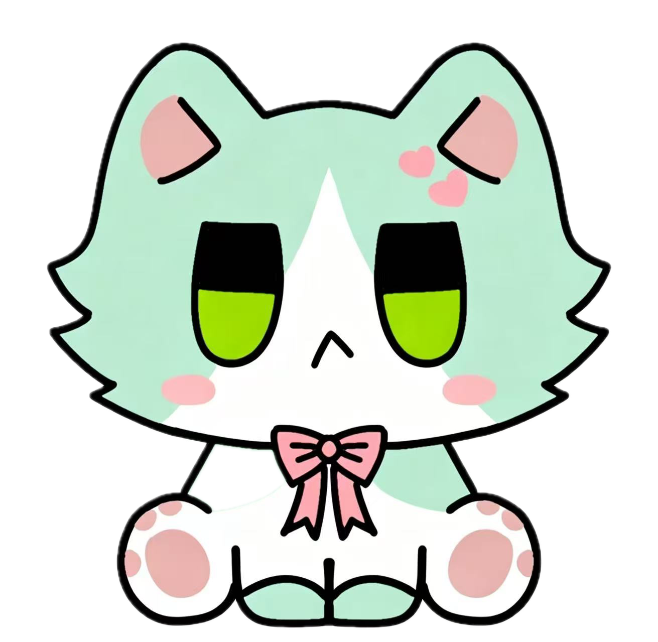 Original green cat mascot introducing the Mood page